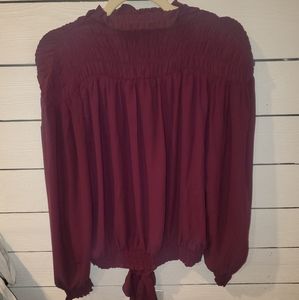 Maroon high neck blouse